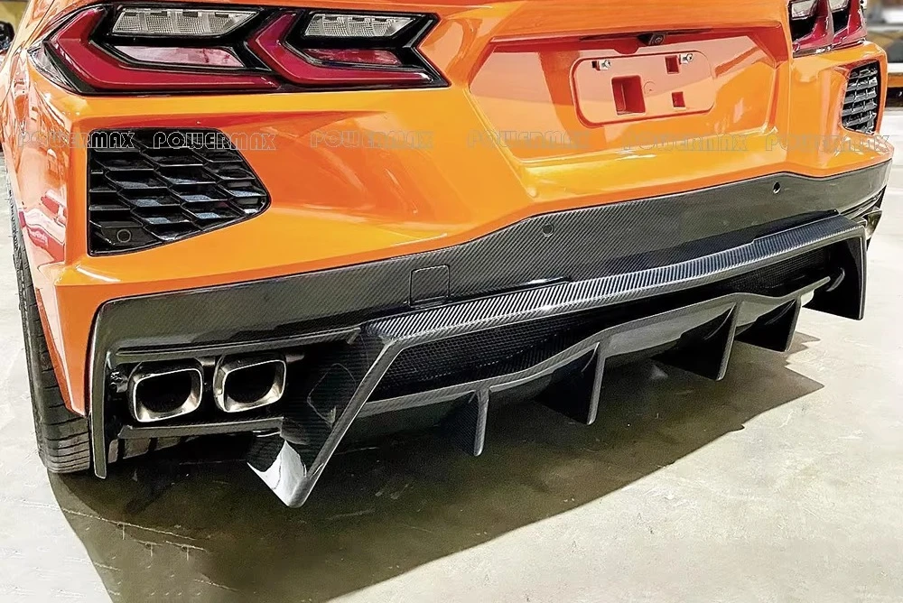 

A Style Carbon Fiber Rear Diffuser Bumper Lip Fit Chevrolet Corvette C8 Stingray Exterior Rear Bumper Upgrade Accessories