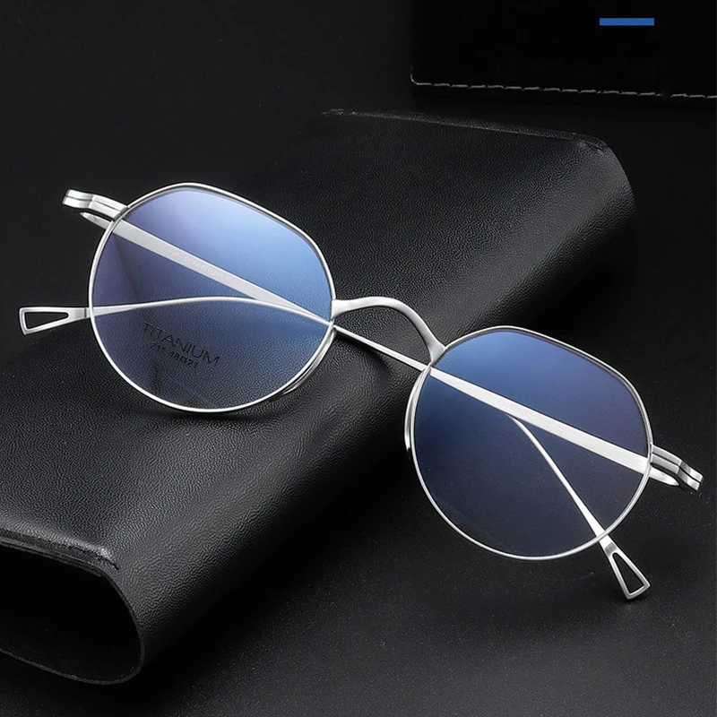 

Japanese Design Replicas Retro Pure Titanium Geometric Glasses Frame Ultralight IP Coating Luxury Eyewear Men Women Spectacles