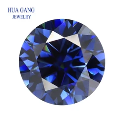 Synthetic gemstone Royal Blue Color Loose Moissanite Stone 0.5~3ct Round Beads VVS1 Excellent Cut Test Positive Diamonds