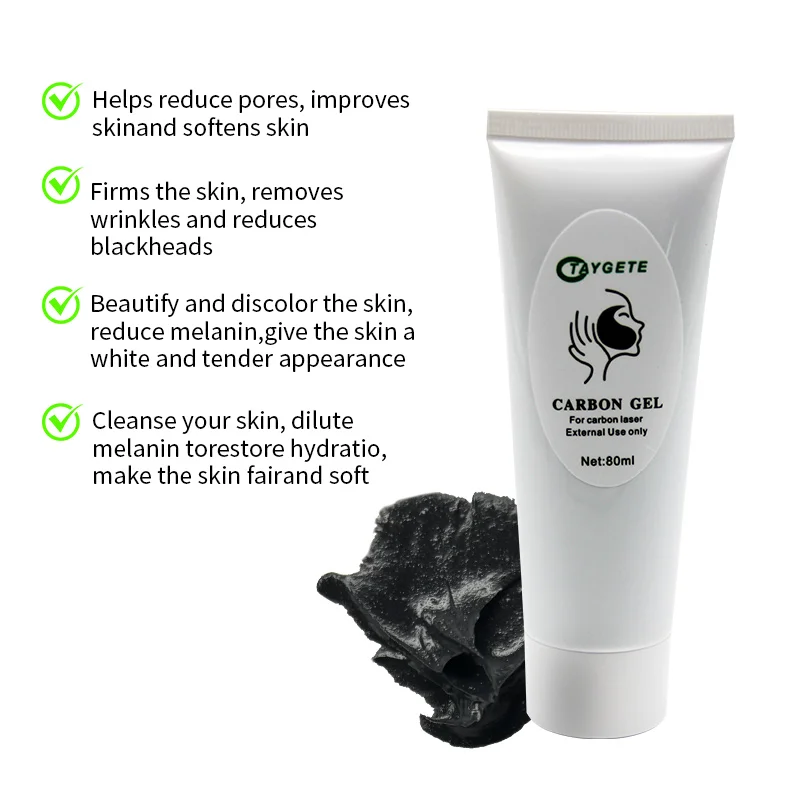 Carbon Gel 80ml Dark Spot Blackhead Remove Black Face Cream Deep Cleaning Moisturizing For ND YAG Laser  Tattoo Whitening Tools