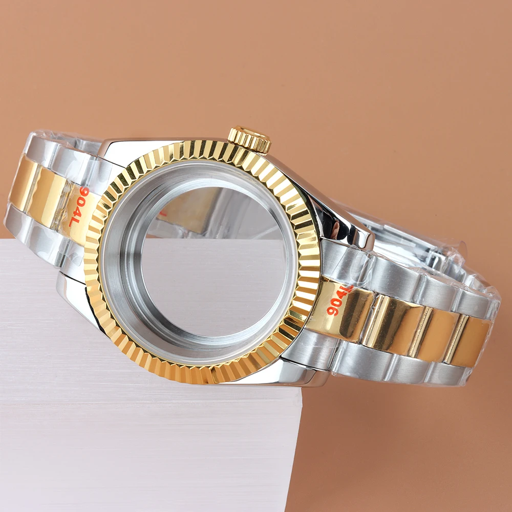 

36mm 39mm Watch Case Polish Oyster/Jubilee Strap For 316L Datejust Case Fit NH35 NH36 Movement Stainless Steel Watch Accessories