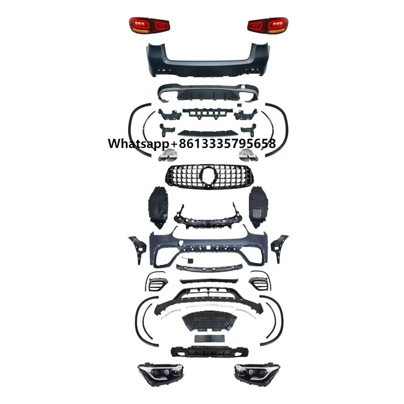 

New Body Kit for M-Benz Glc-Class X253 Front & Rear Bumper Modification with Fog Light Cut-Outs Auto Application