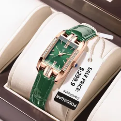 POEDAGAR Fashion Quartz Watch Female Luxury Elegant Clock Waterproof Leather Band Creative Diamond Women Watch Montre Femme Gift