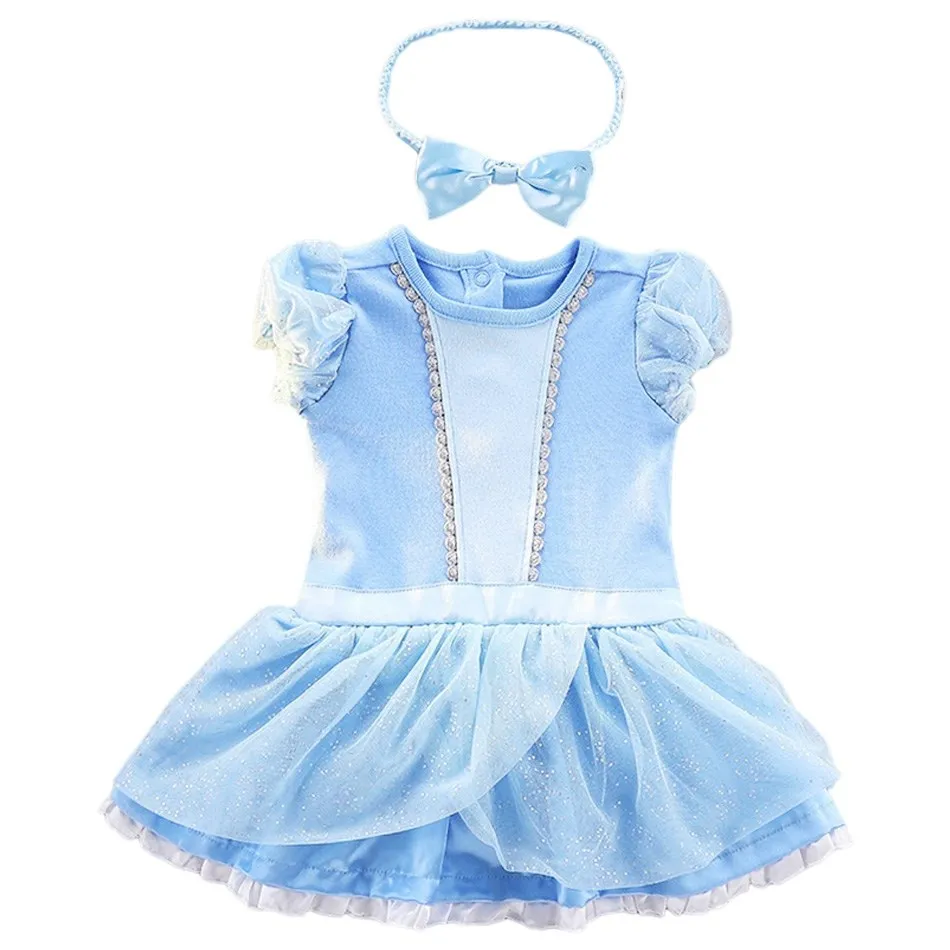 Baby Girl  Bebes Rompers Newborn Cinderella Snow White Tutu Dress Birthday Party Dresses Toddler One Pieces Baby Clothes 0-12M