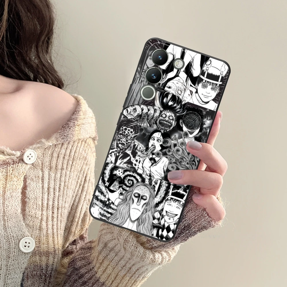 Junji Ito Cool Souichi Mobile Cell Phone Case for VIVO Y95 Y93 Y31 Y20 V19 V17 V15 Pro X60 NEX Black Soft Phone Cover Shell