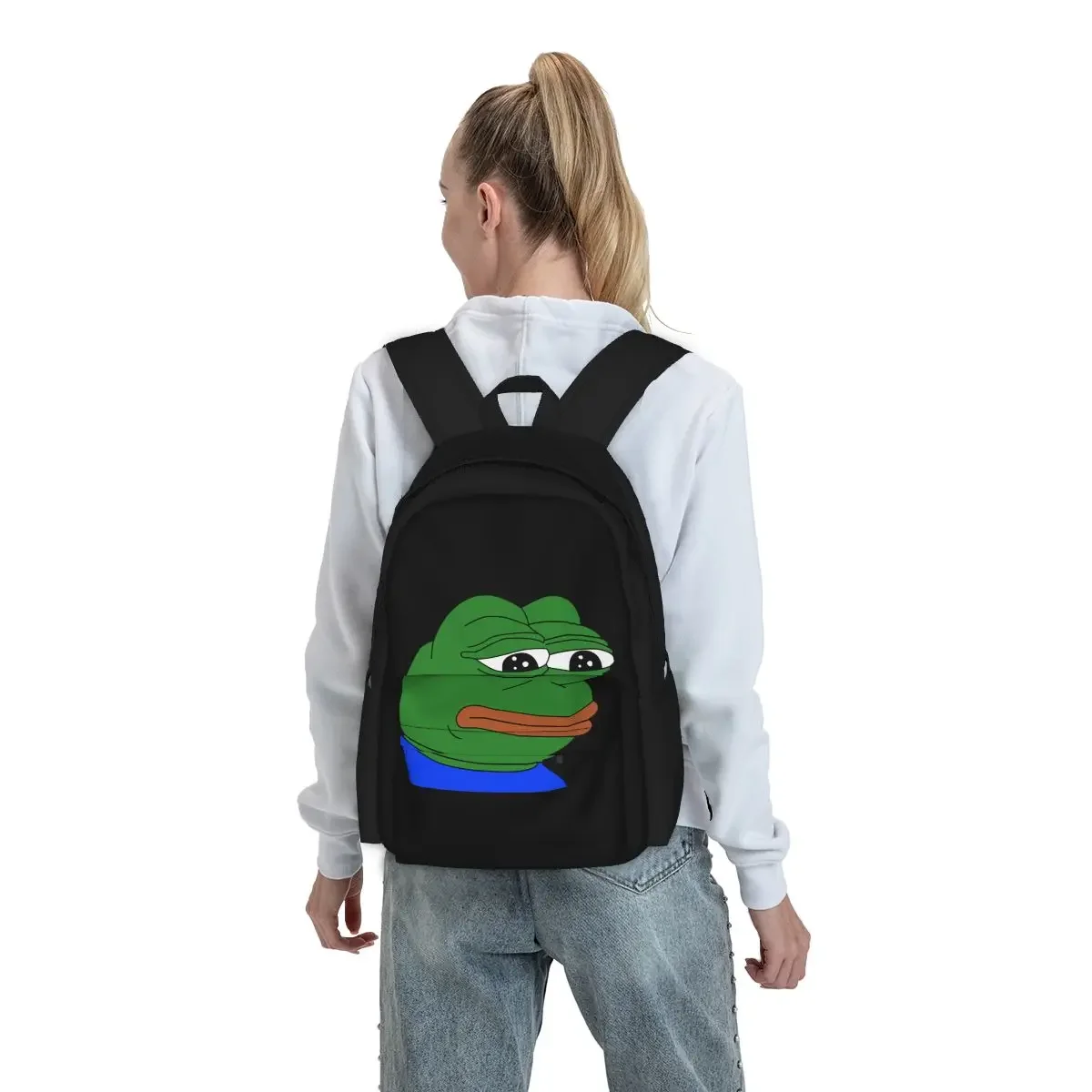 Pepe The Frog Meme Trend Funny Humor Hip Hop Large Capacity Backpack Vintage New Style Gymnast Bag School Sport Bag