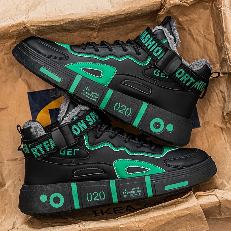 

Зимние мужские ботинки, высокие спортивные туфли для мужчин, уличная обувь для скейтборда, мужская уличная повседневная прогулочная обувь, мужские рабочие ботинки