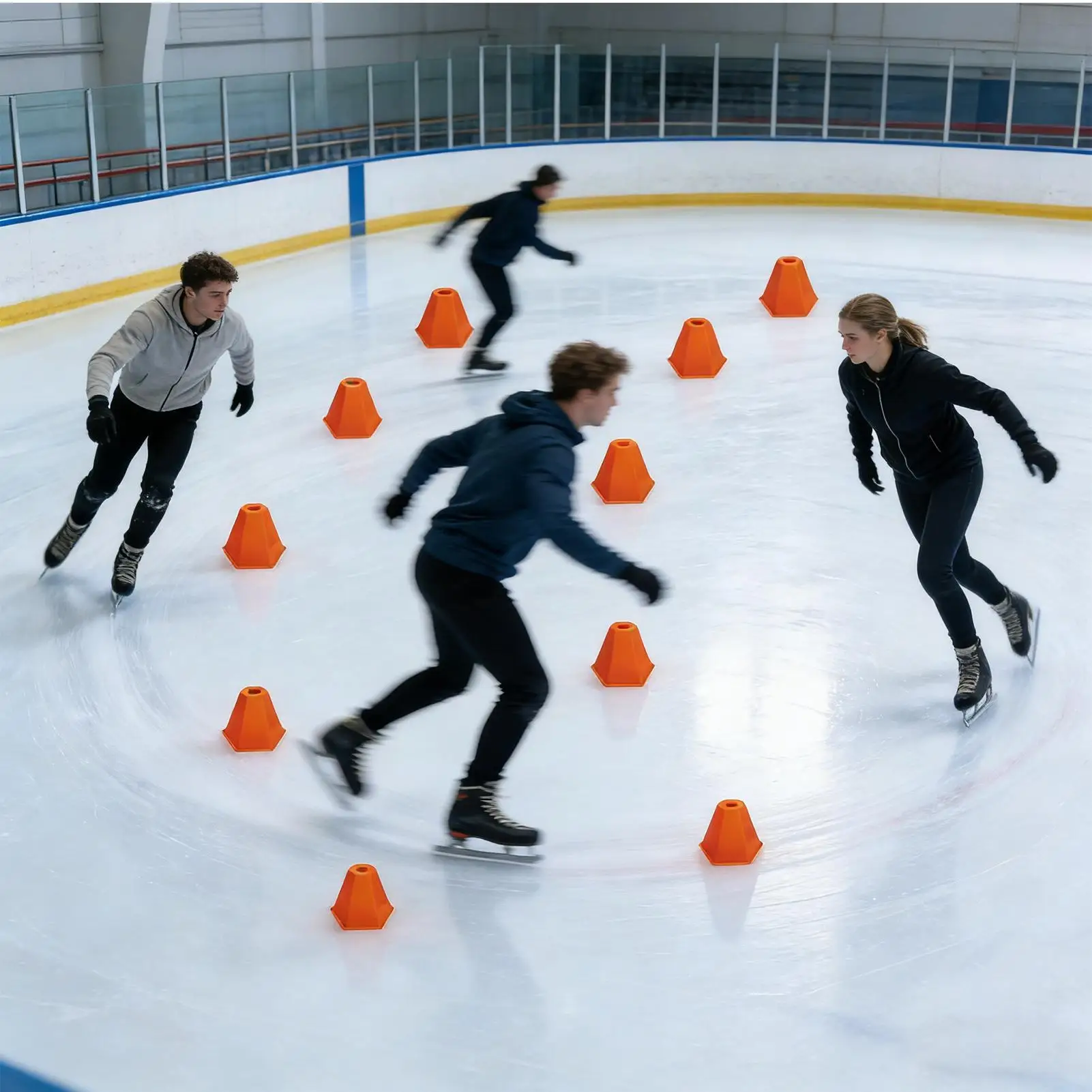 

10pcs Agility Cones Set High Visibility Soccer Training Cones for Coaching Basketball Skating, All-Weather Field Marker