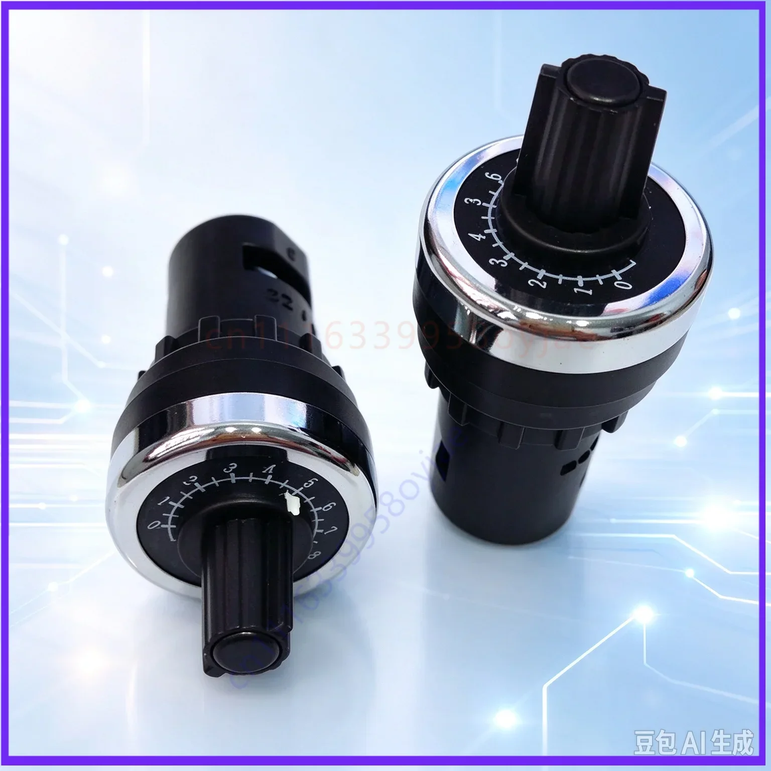 10pcs  Round Single-Turn WIW22S Potentiometer LA42DWQ-22 22mm Hole 10K with Knob for Inverter Speed Control