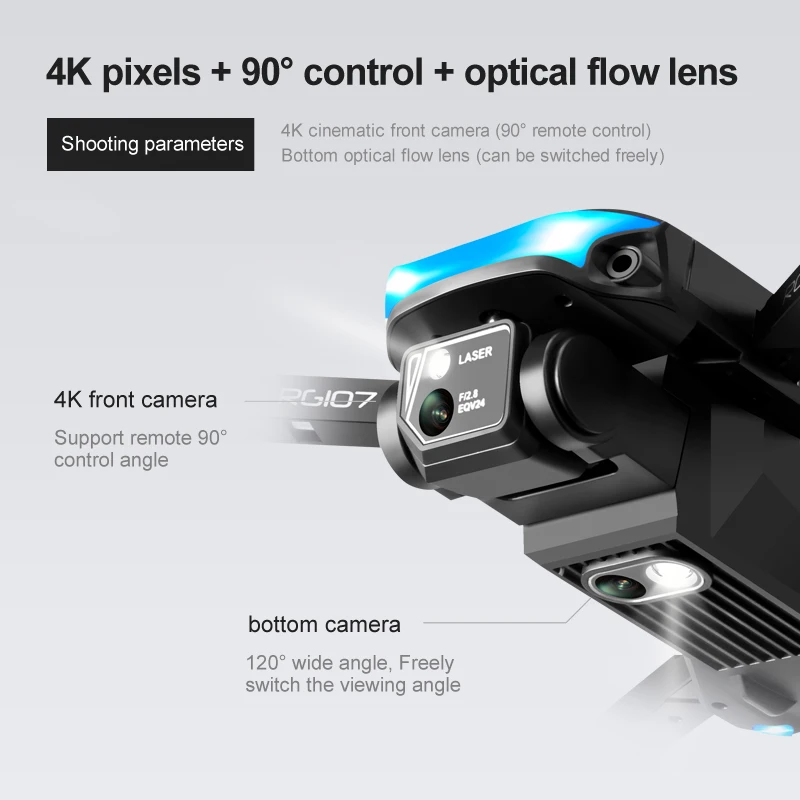 جديد RG107 برو الطائرة بدون طيار 4K المهنية المزدوج HD كاميرا FPV طائرة صغيرة بدون طيار التصوير الجوي فرش السيارات طوي كوادكوبتر اللعب