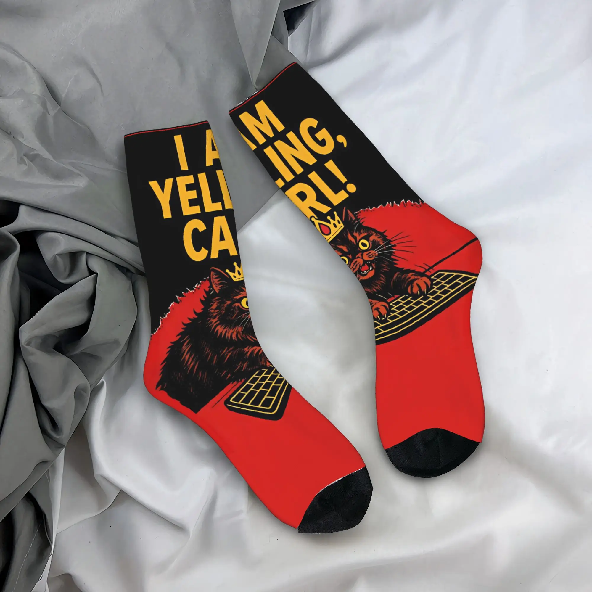 

Dungeon Crawler Carl I am Yelling Carl Socks Anti Slip Stockings Women Men Soft Outdoor Socks Autumn Modern Printed Socks