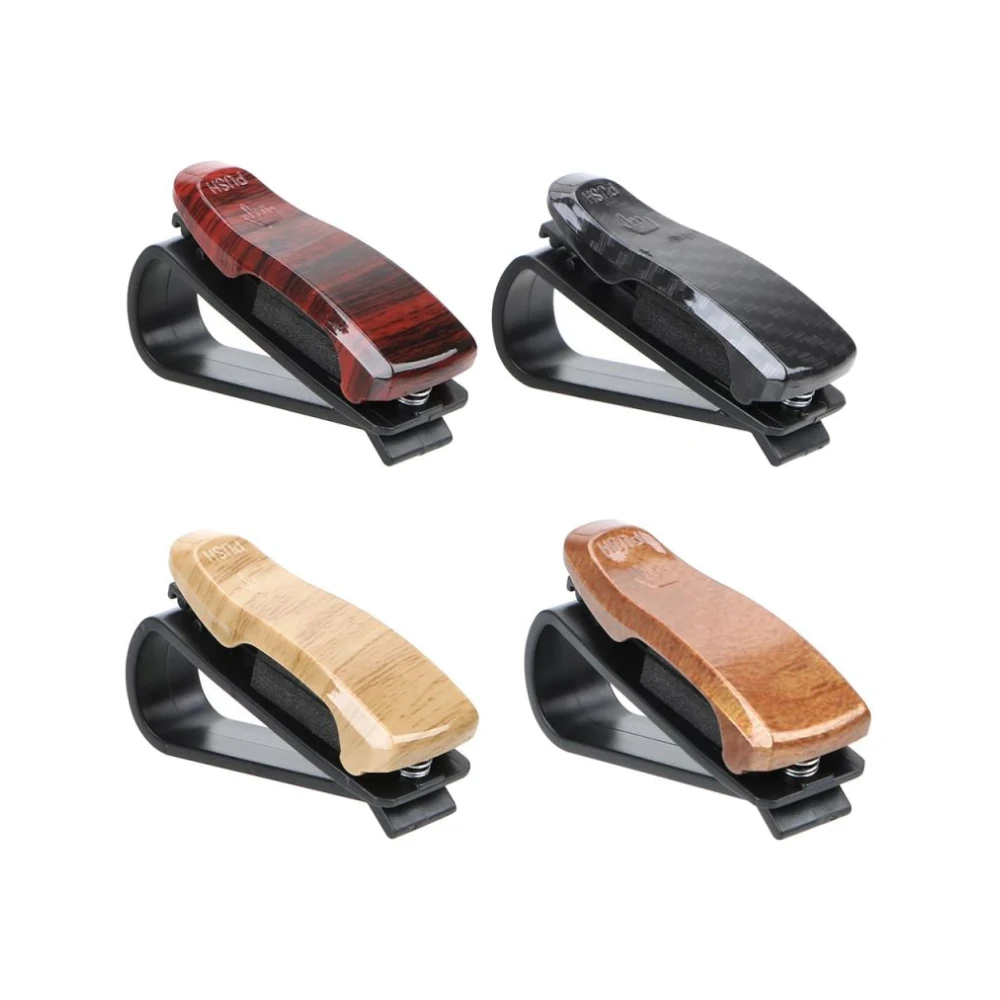 Auto Car Wood Grain Sun Visor Glasses Sunglasses Holder Glasses Box Sunglasses Clip Card Ticket Holder Fastener Eyeglasses Case