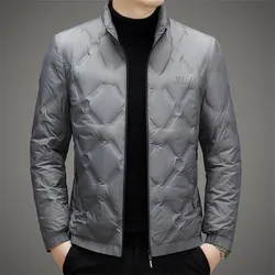 2023 Men's New Autumn and Winter Casual Thin Down Jacket, Down Lapel Fashion Korean Version of Cold Warm Slim Jacket Jacket