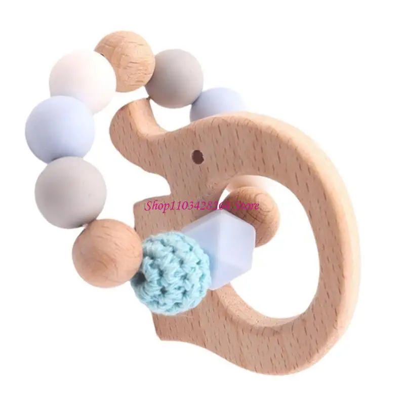 수제 새/코끼리/하트 모양 젖니가 남 팔찌 어린이를위한 휴대용 젖니가 남 팔찌 달래기 장난감 선물