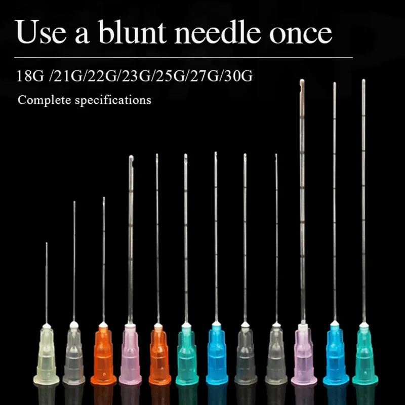 Blunt Needle Medical Disposable Stop Needle 21/22/18/27/23g/25G Graduated Round Head Dental Flushing Hyaluronic Acid Needle