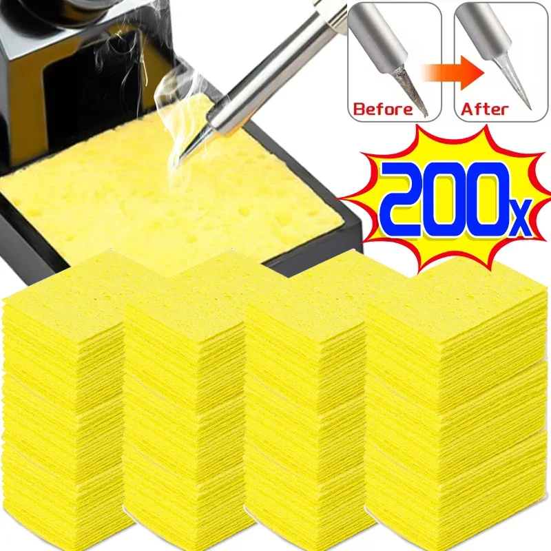 

Soldering Iron Yellow Sponge Solder Tip Cleaning Sponges Cleaner Pads Soldering Accessories For Enduring Electric Welding Tools