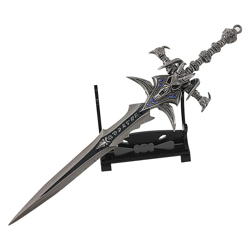 Arme World of Warcraft avec incrustation de diamants, Frostmourne The Lich King, couteau en alliage périphérique, épée de samouraï Katana, jouets de jeu, 22cm