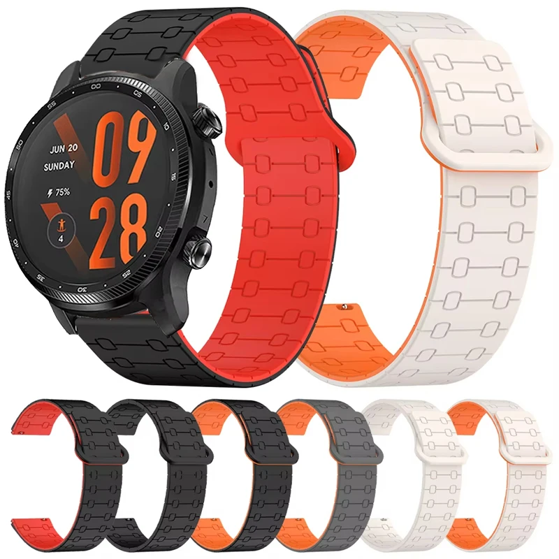 22mm Watch Bracelet Strap For TicWatch Pro 3 Ultra GPS/LTE E2 Smartwatch Silicone Magnetic Band For TicWatch Pro/GTX/GTW Correa