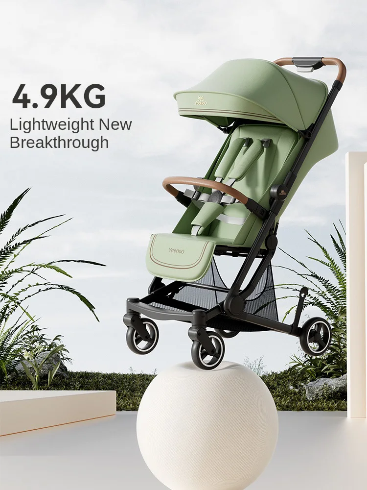 Carrinho de viagem leve para bebê, reclinável e sentado, assento grande, proteção integrada para coluna, carrinho de bolso,