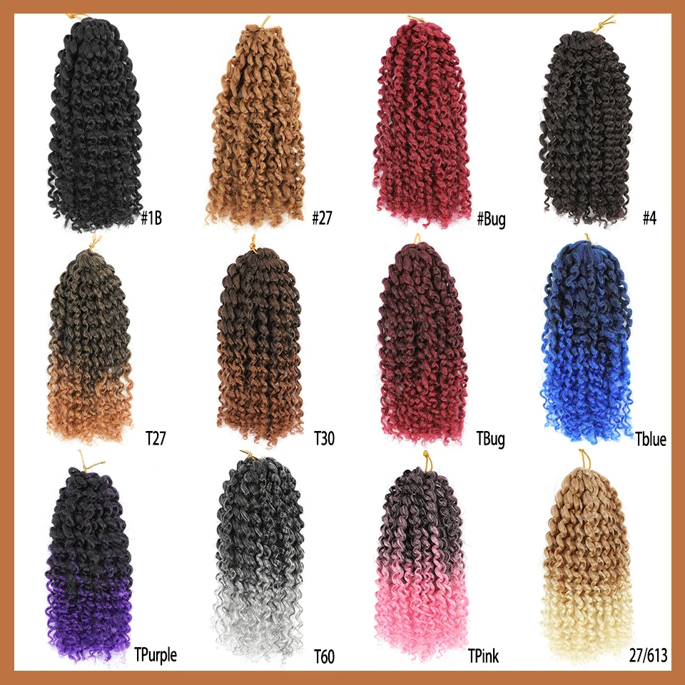 Marlybob Crochet cabelo para mulheres negras, curto Kinky Curly traiding, extensão de cabelo sintético, 8 em, 9 pacotes