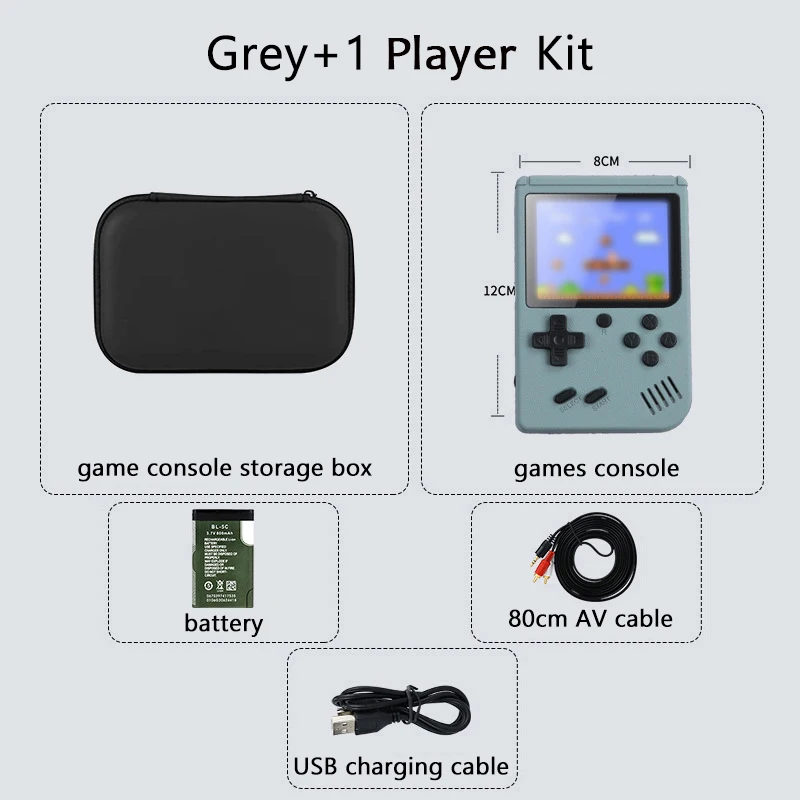 Console De Jeux Portable Rétro – 500 Jeux Classiques Intégrés – Écran 2,4 Pouces – Ultra Fine – Batterie 500 MAh – Cadeau Idéal Anniversaire/Noël