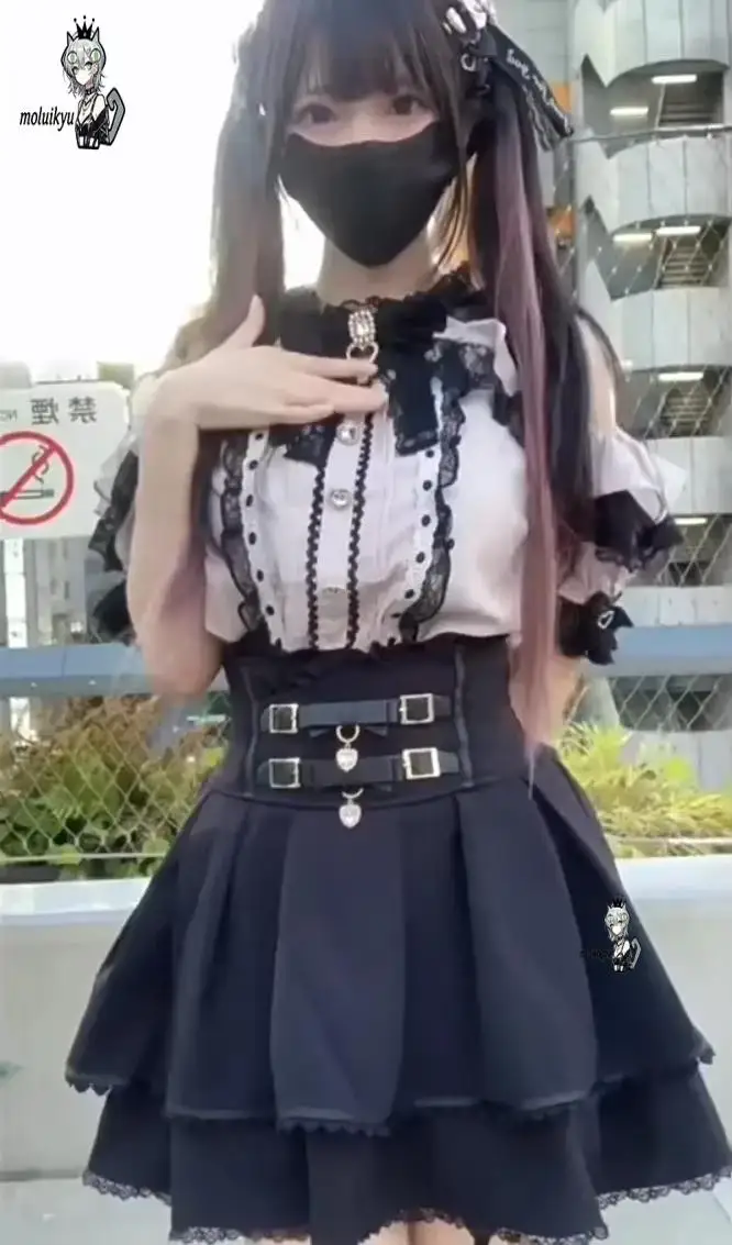 Saia Feminina Mini Estilo Bolo Kawaii Japonesa, Jupe Fairy Bandage Lolita, Cintura Alta, Estética Y2K, Renda Doce, Gótica, JK Falda