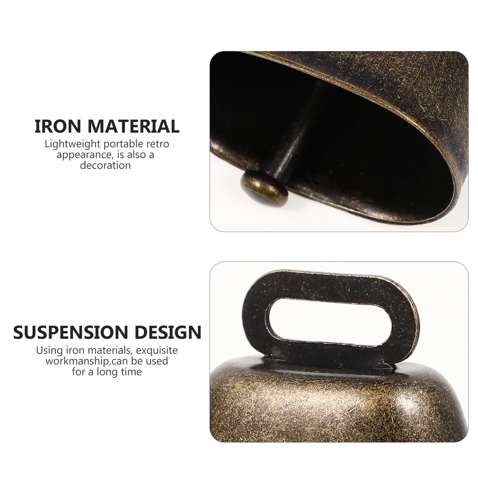 

10Pcs Vintage Style Iron Cattle Bells Sheep Bell Small Retro Pet Collar Ornaments Farming Accessories Grazing Supplies