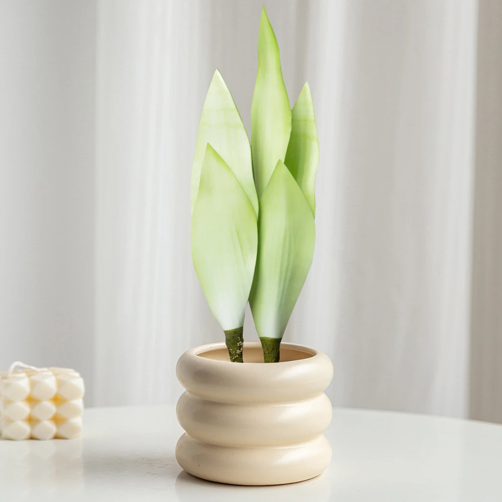 31/37 cm künstliche Schlangenpflanzen, gefälschte Sukkulenten, Kunststoff, Tigerfellpflanze, tropische Sansevieria für Büro, Zuhause, Tischdekoration – Detail 12