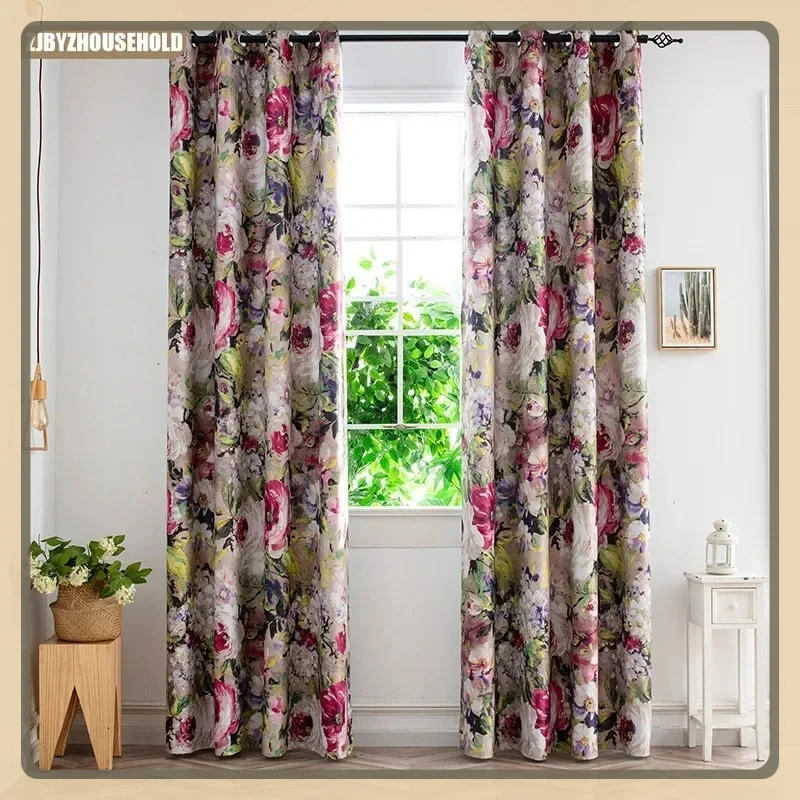

Oil Painting Curtains for Living Dining Room Bedroom Series Paper Printing Blackout Paper Printing Curtains Nature Vertically