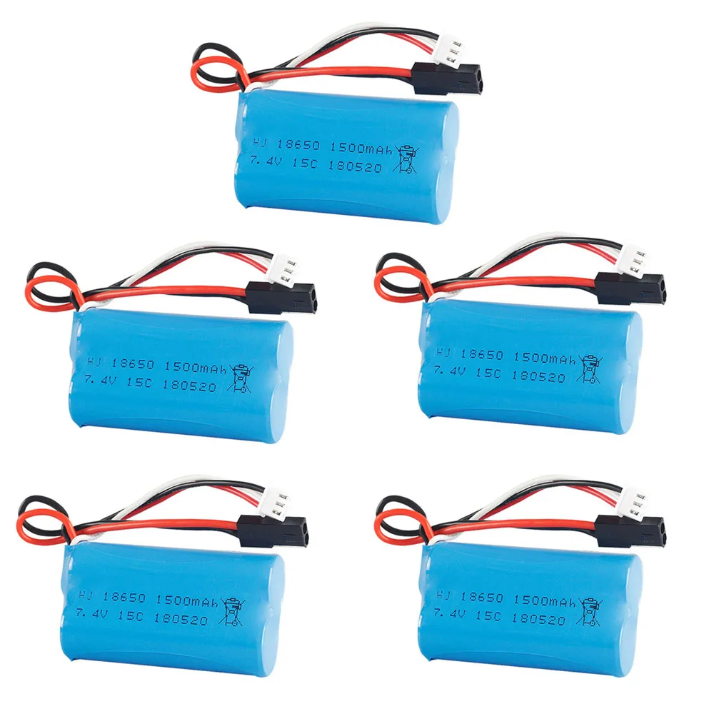 Batteria agli ioni di litio da 7,4 V 1500 mAh 18650 15C 5500 Spina per BG1518 BG1513 BG1515 BG1507 BG1506 1/12 2.4G pezzi di ricambio per camion RC