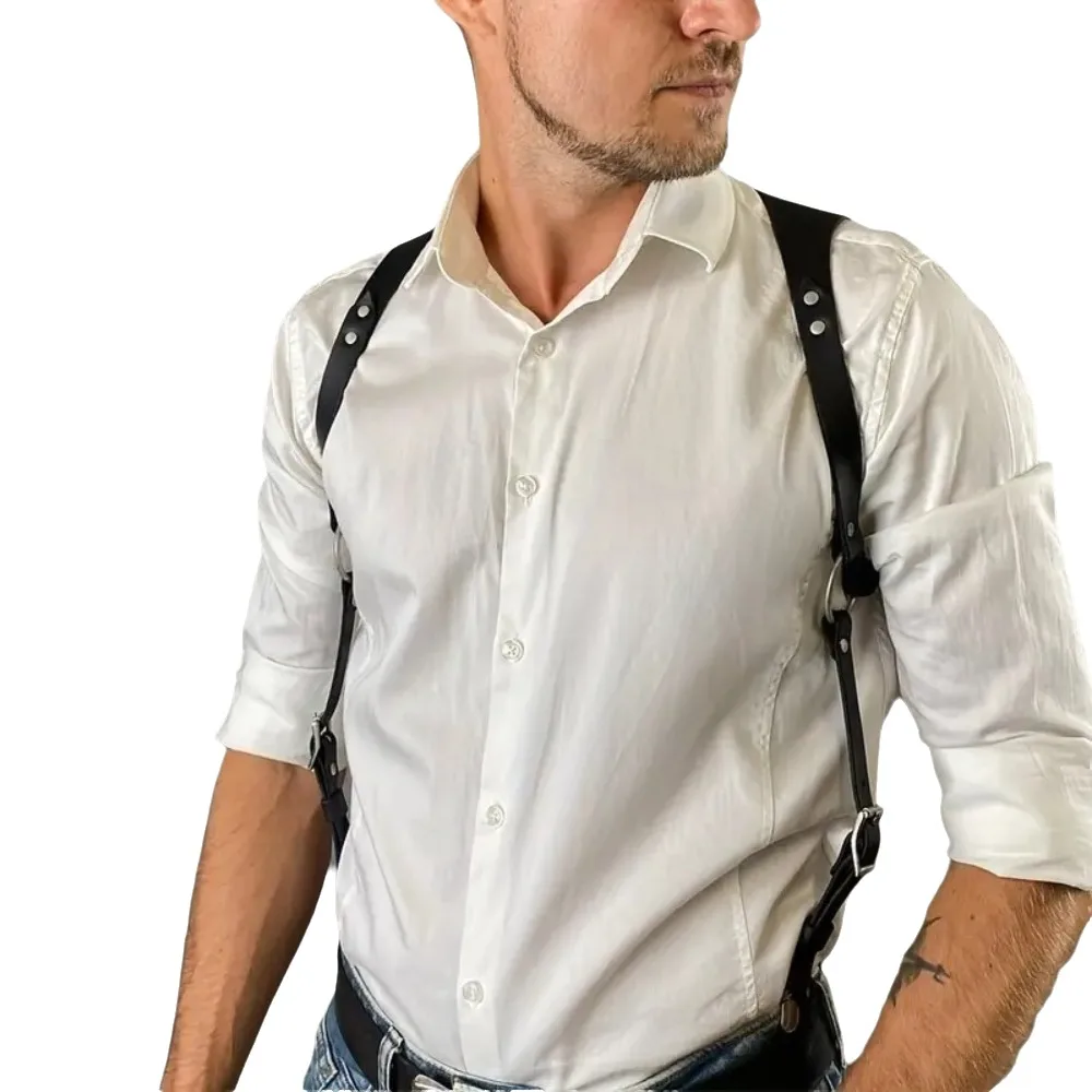 

Adjustable Men Harness Waist Belt Punk PU Leather Harness Vest Shaping Chest Street Body Harness Clothing Accessories
