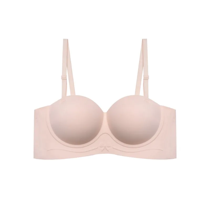 

Sexy Strapless Anti Slip Underwear Summer Women Chest Gather Anti Sagging Bra Female Solid Half Cup Traceless Intimates Everyday