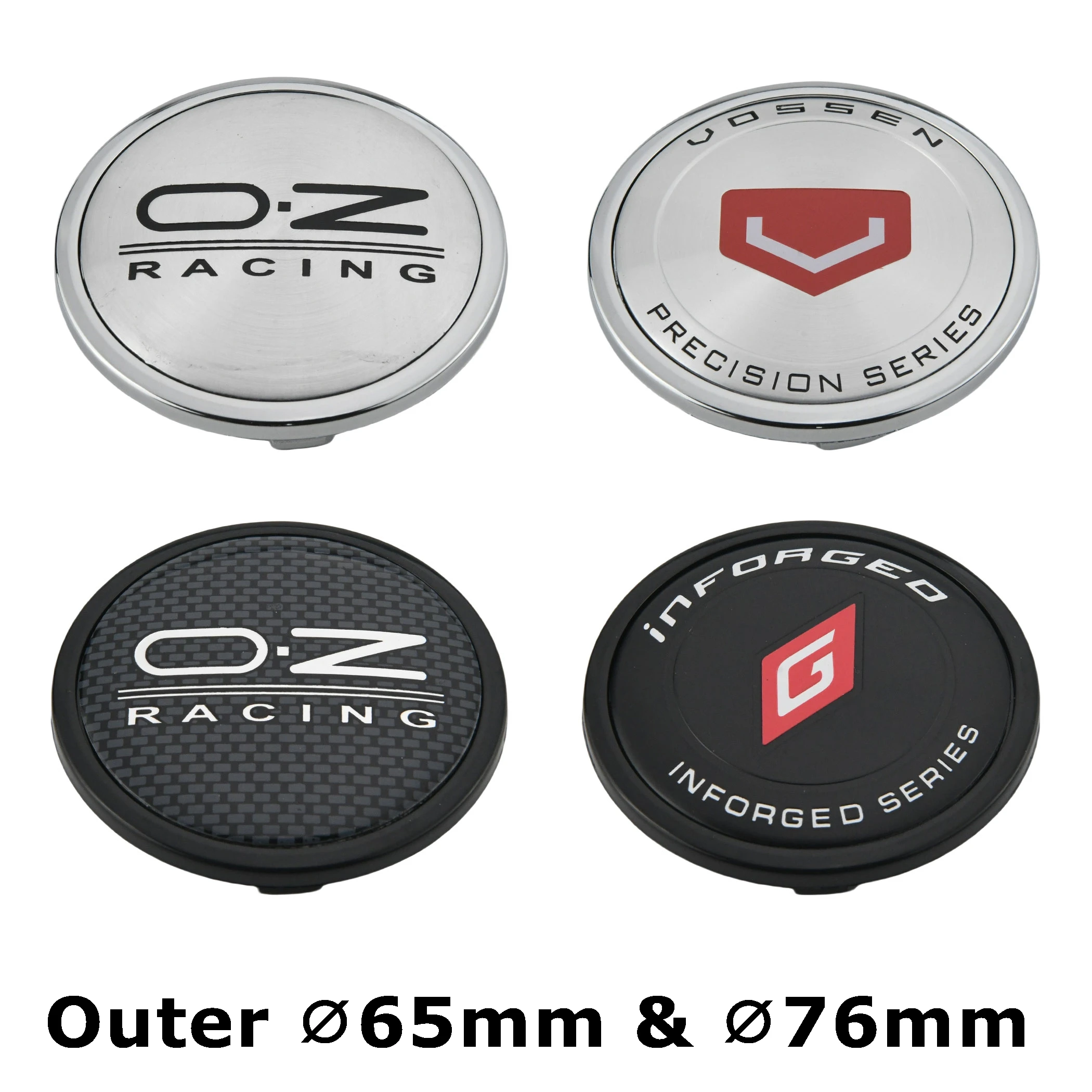 колпачки центральные колесные Эмблема OZ VOSSEN INFORGED Стикеры логотипом 65мм & 76мм Заглушки ступицы комплект 4 шт