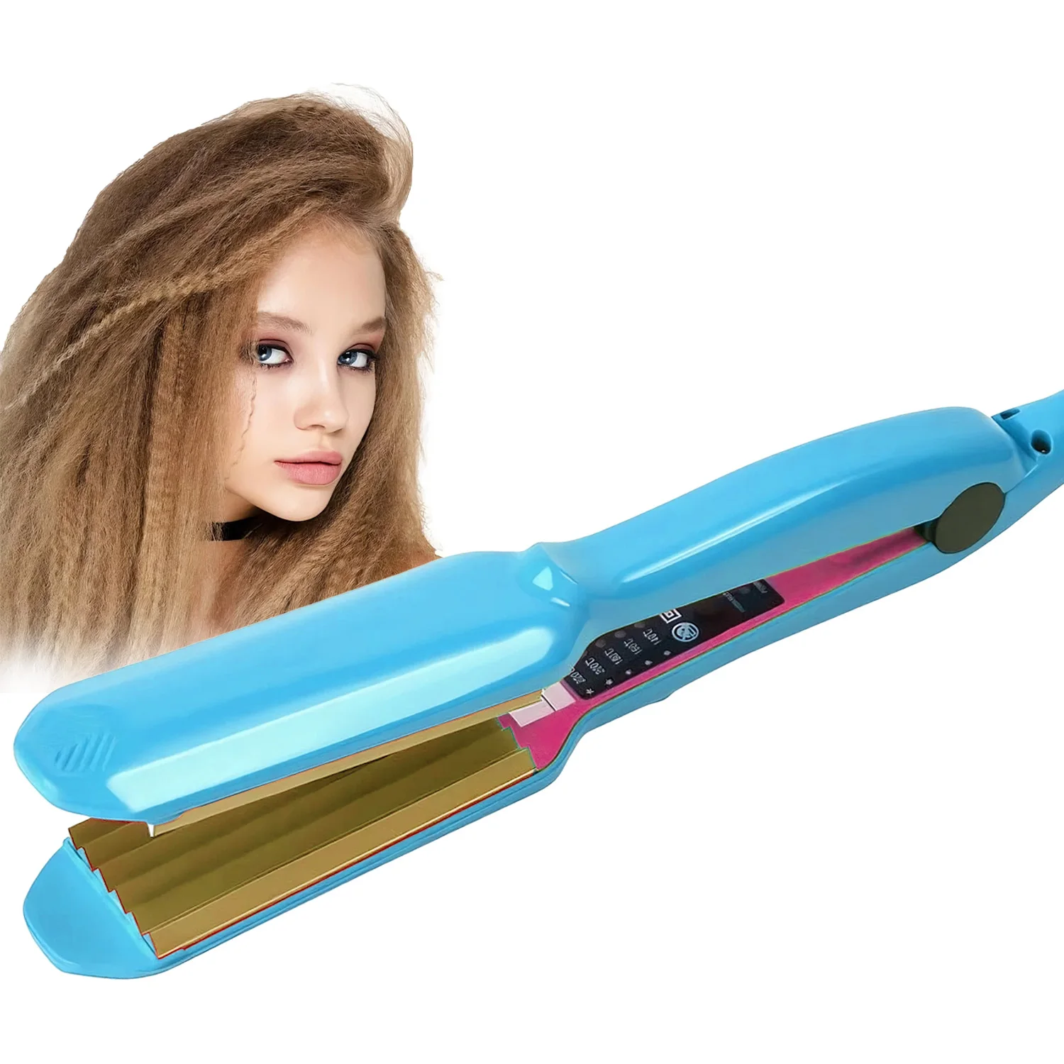 

PRO Hair Crimper for Women and Girls 30s Rapid Heating Ceramic Plate Crimping Iron Hair Crimpers for Fluffy Hairstyle Tool