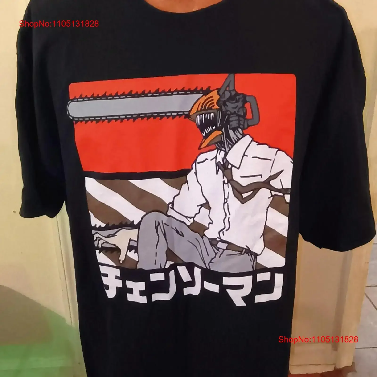 

Chainsaw Man Men's 2XL Black T Shirt vintage Washed fashion Stylish Slightly Comfortable graphic Soft Breathable streetwear