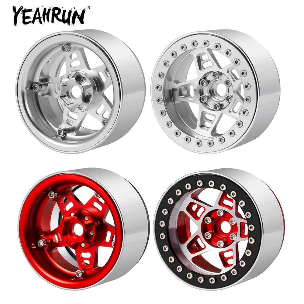 

YEAHRUN 1/2/4PCS Aluminum Alloy 2.2Inch Beadlock Wheel Hub Rim for 1/10 Axial SCX10 90046 RC Crawler Car Upgrade Parts