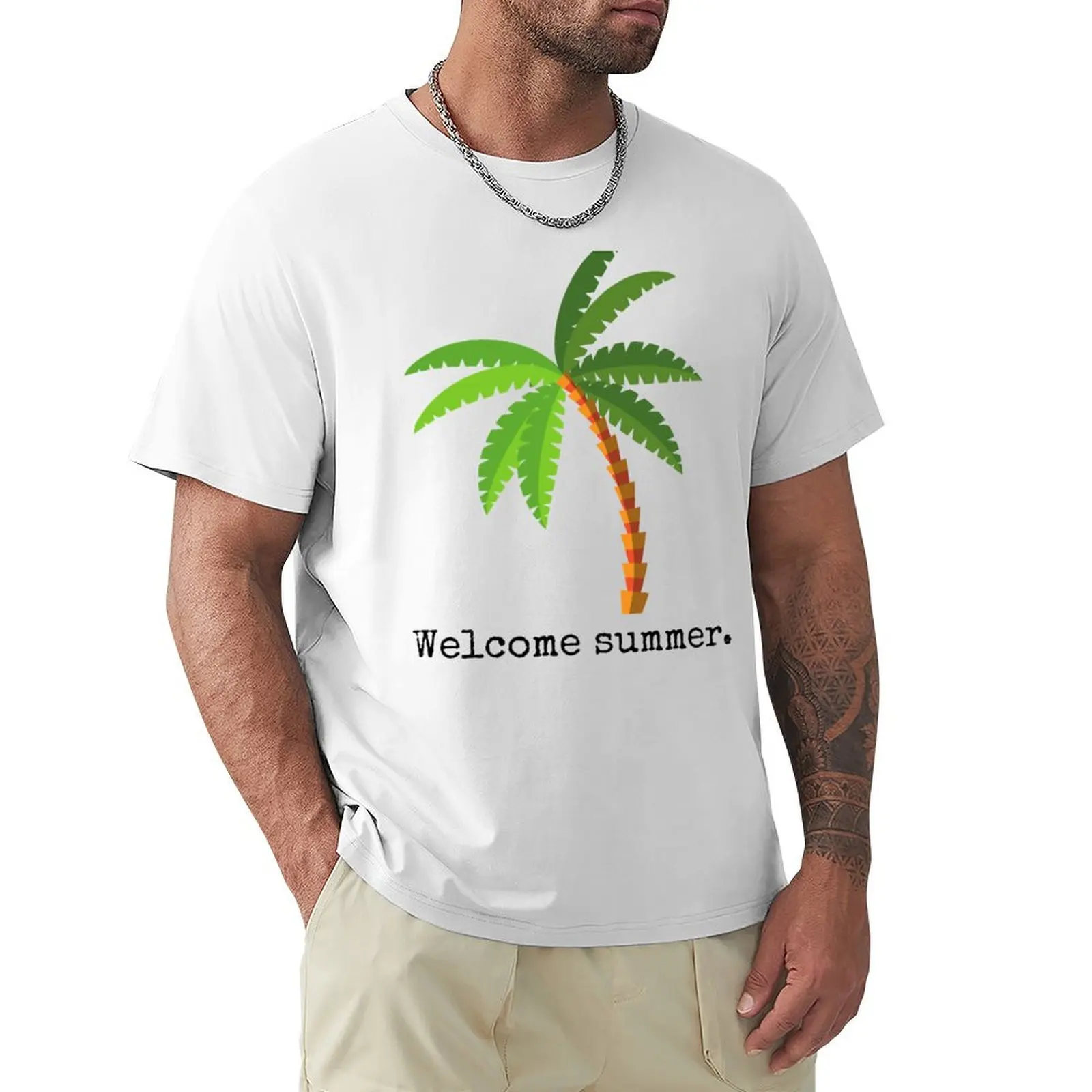 Coconut tree summer juice Hello summer welcome summer (3) T-shirt boys whites heavyweights mens graphic t-shirts funny