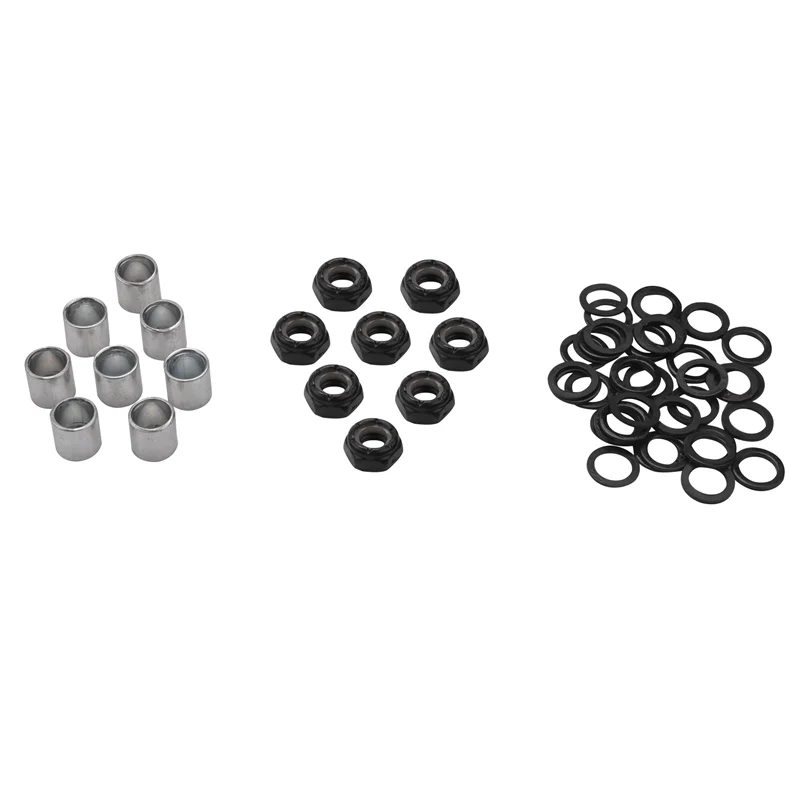 AUU-56 Pieces Skateboard Truck Hardware Kit Includes Spacers, Axle Nuts and Speed Rings for Skateboard and Longboard