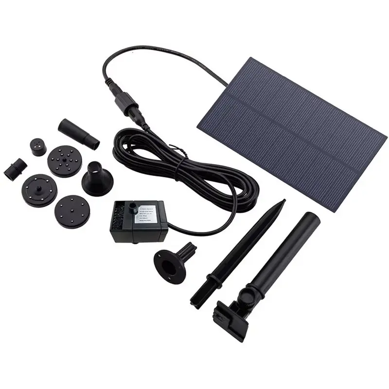 TKOH-Solar Fountain Pump With Stake Solar Power Panel Energy Saving Watering Kit Garden Decoration