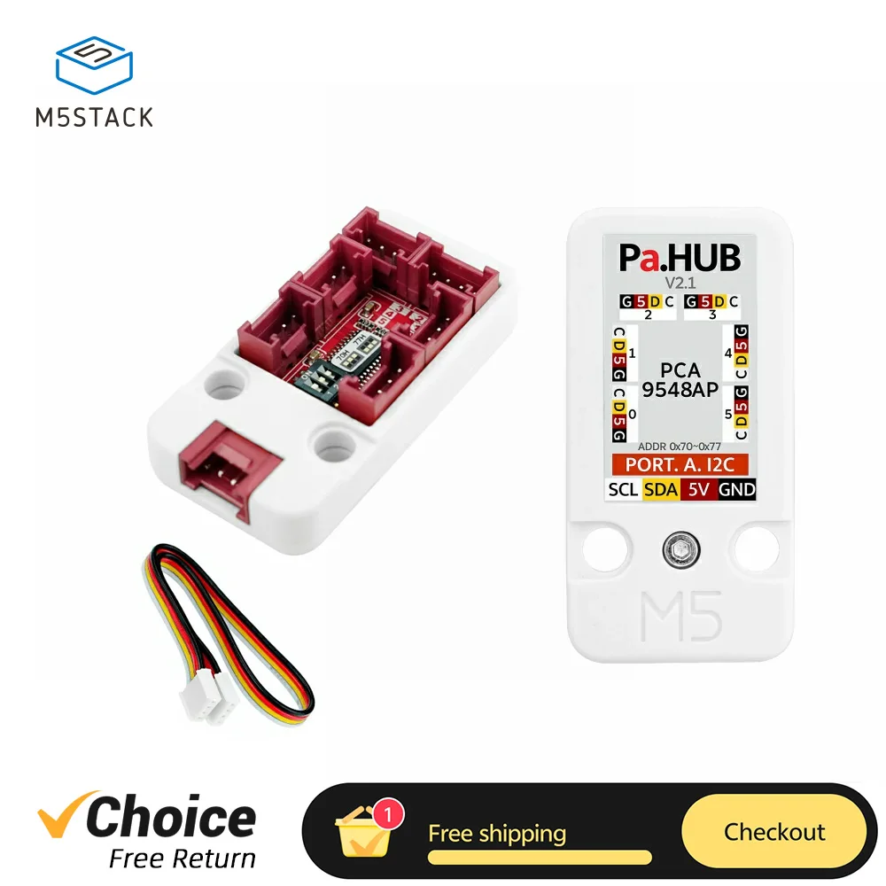 M5Stack PaHub v2.1 Unit I2C Multiplexer IoT Development Kit I2C Bus 1 in 6 Expansion On-Board Dipswitch PCA9548AP