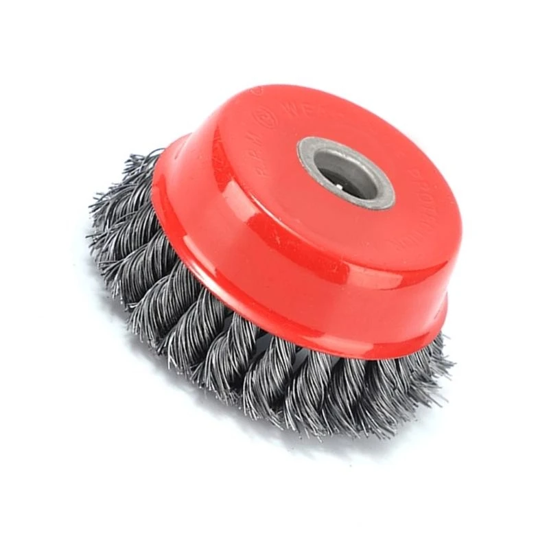 

3/4Inch Rust Removal Steel Wire Wheel Brush for Surfaces Cleaning and Metal Finishing in Automotive and Home Maintenance
