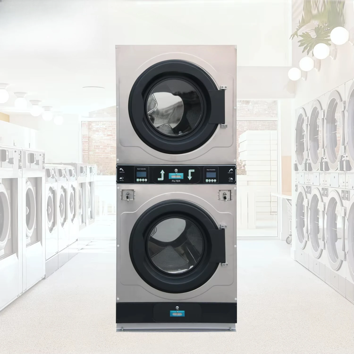 Designed Self-service High Quality Commercial Laundry Double Drying Machines  Laundromat/Hotel Business