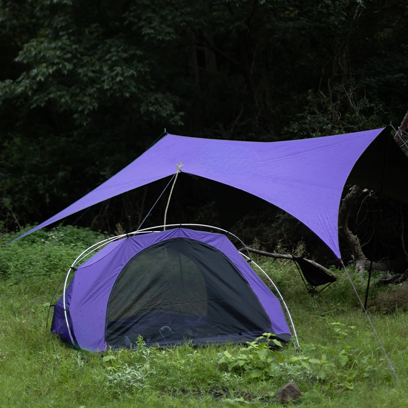 Outdoor Purple Tent Inner Tent Portable Construction Windproof Rain-Proof Ventilation Sunshade Tent Shelter