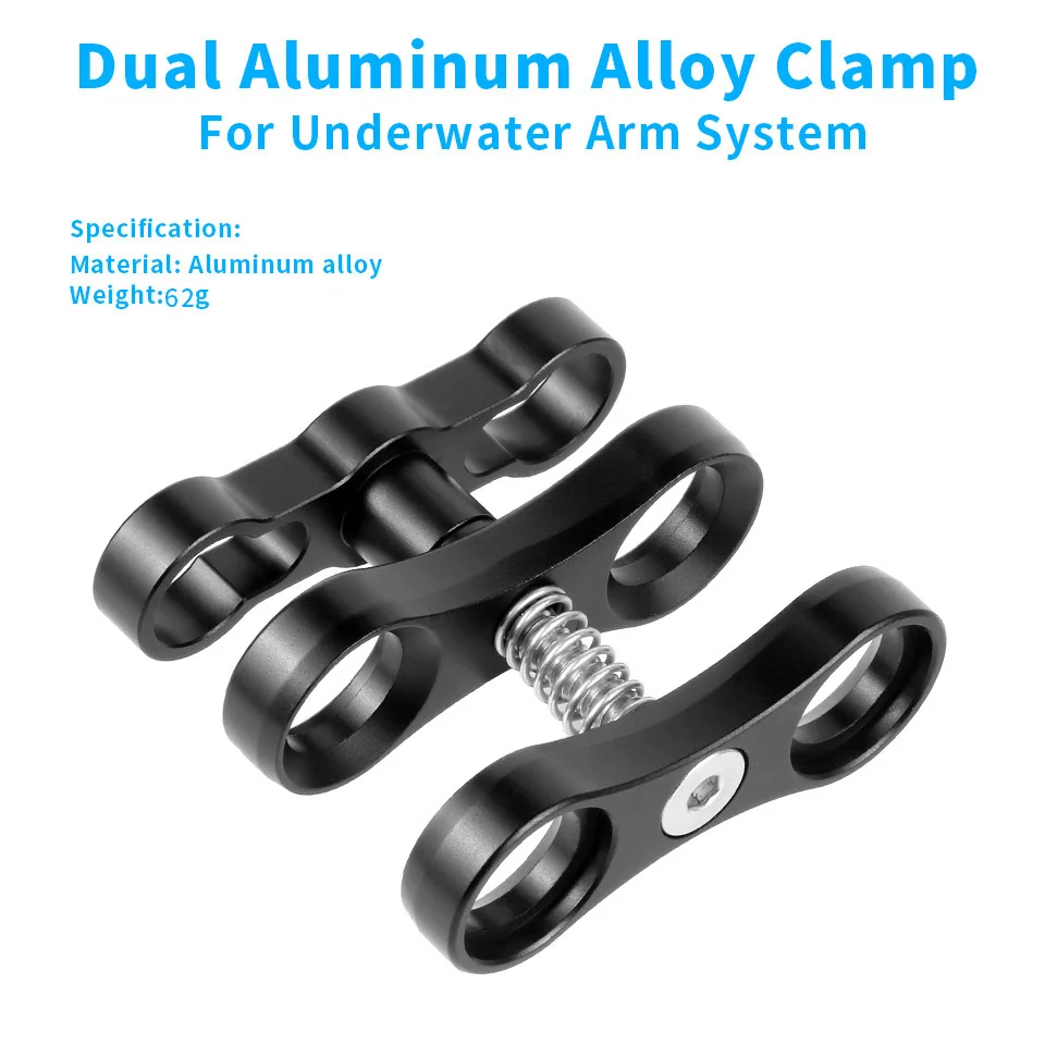 Verbesserter 1-Zoll-Kugel-Schmetterlings-Clip aus Aluminiumlegierung, Tauchlichter-Arm, 360-Grad-Halterung, Adapter für Gopro Osmo Kamera-Zubehör – Detail 3