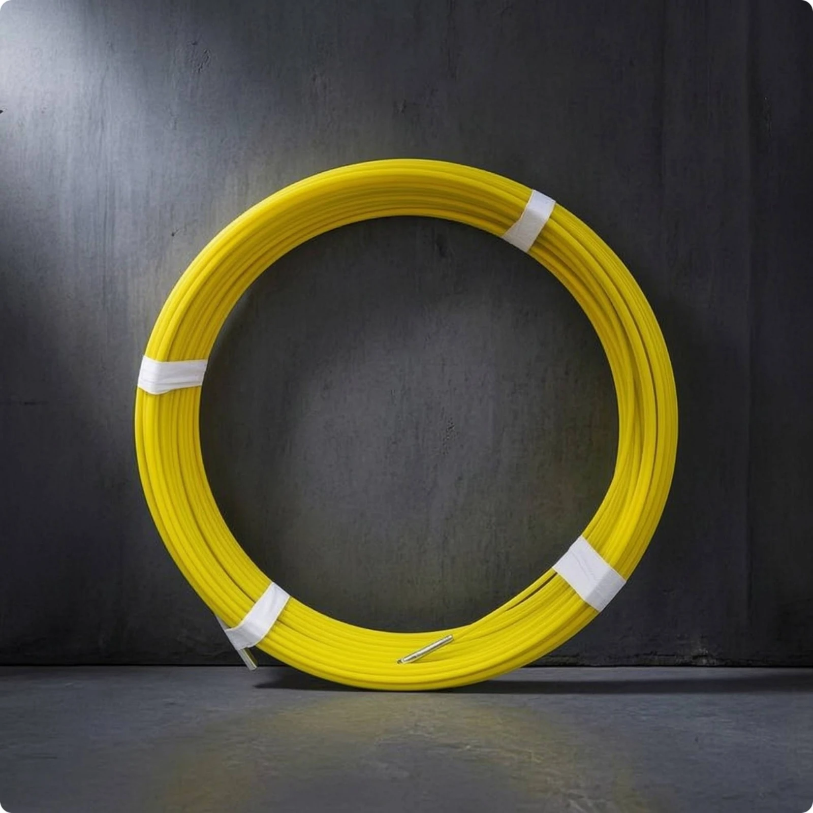 Wire-Pulling Rod Yellow Conduit Threading Rod Cable Puller Reinforced for Electricians, Pipework, Workshop