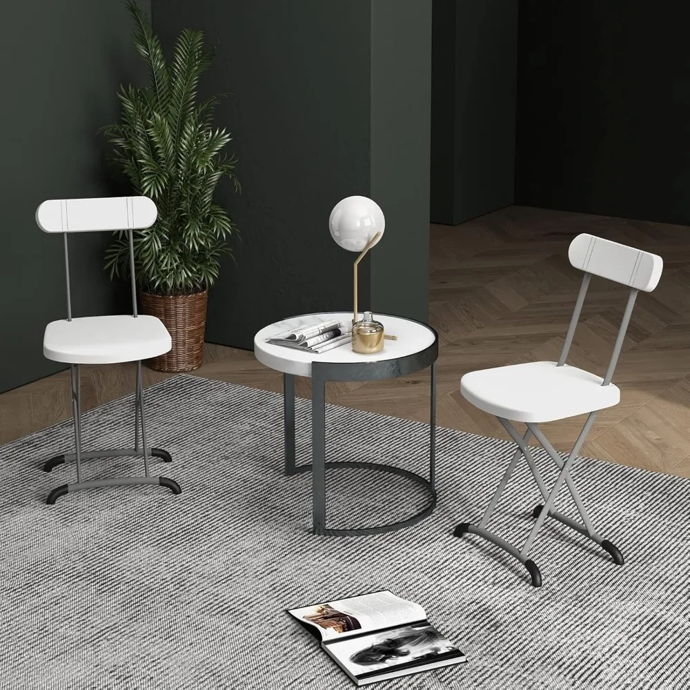 طقم كراسي قابلة للطي، سعة 400 رطل بإطار فولاذي، ظهر منحني مريح، مناسبة للمناسبات التجارية الداخلية والخارجية