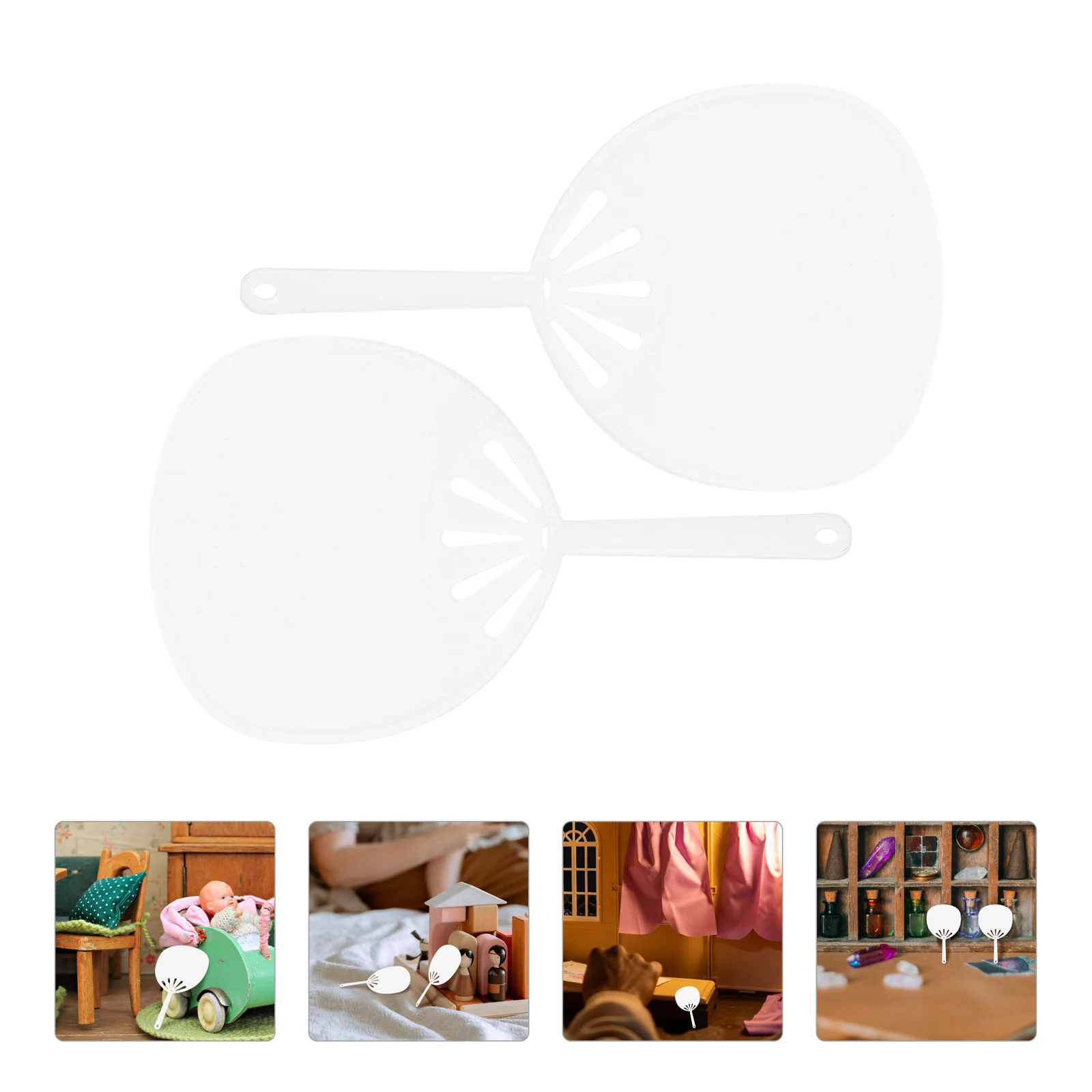 

2 Pcs House Fan DIY Hand Graffiti Fans Plastic Blank Painting Handheld Performance