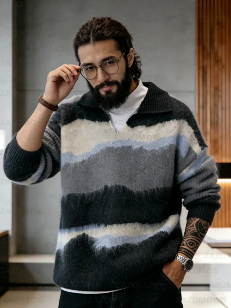 

ZAZOMDE Versatile Dye V Neck Sweater For Men Mens Pullover Soft And Comfortable Day To Night Wear Winter Clothes Sweter Hombre