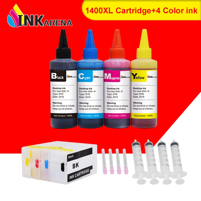 INKARENA PGI 1100 1200 1300 1400 1500 XL  Ink Cartridge+100ml Dye Ink Refill Kits For Canon MAXIFY MB2040 MB2140 MB2340 MB2740