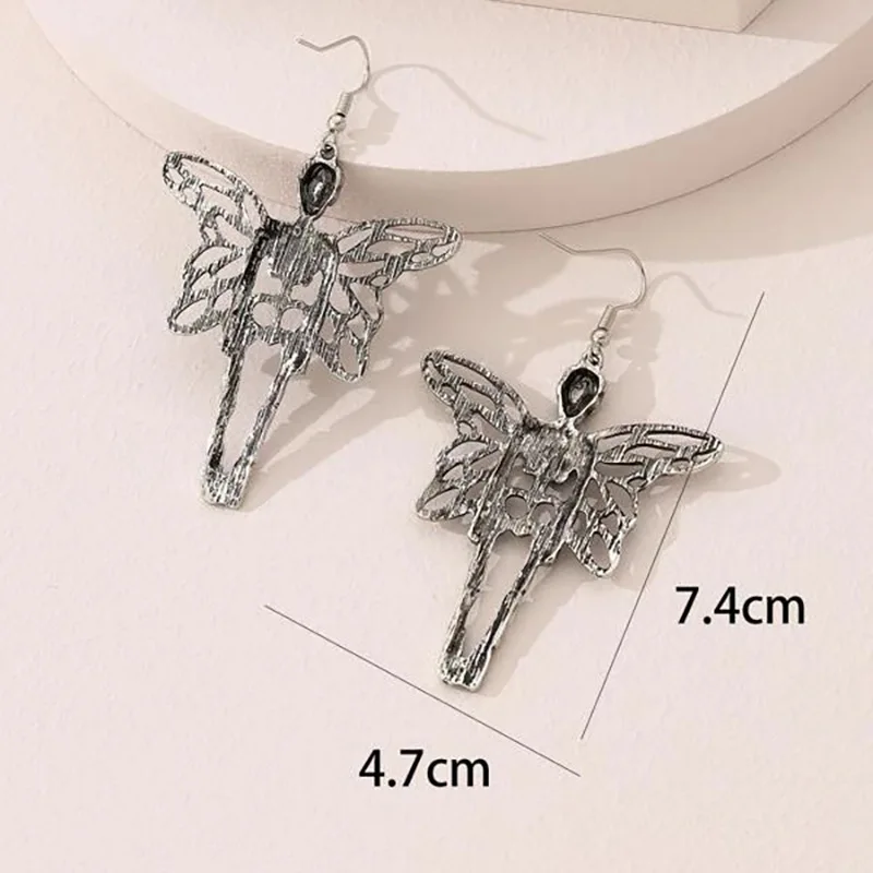 Gothic Halloween Skeleton Schädel Baumeln Ohrringe Für Frauen Retro Punk Geist Krallen Metall Ohrring Mädchen Partei Schmuck Halloween Geschenk – Detail 4
